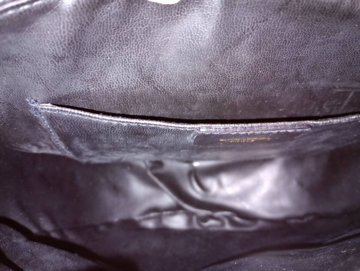 ランセル　LANCEL イタリア製 オールレザー ショルダーバッグ 　黒　保存袋付_画像7