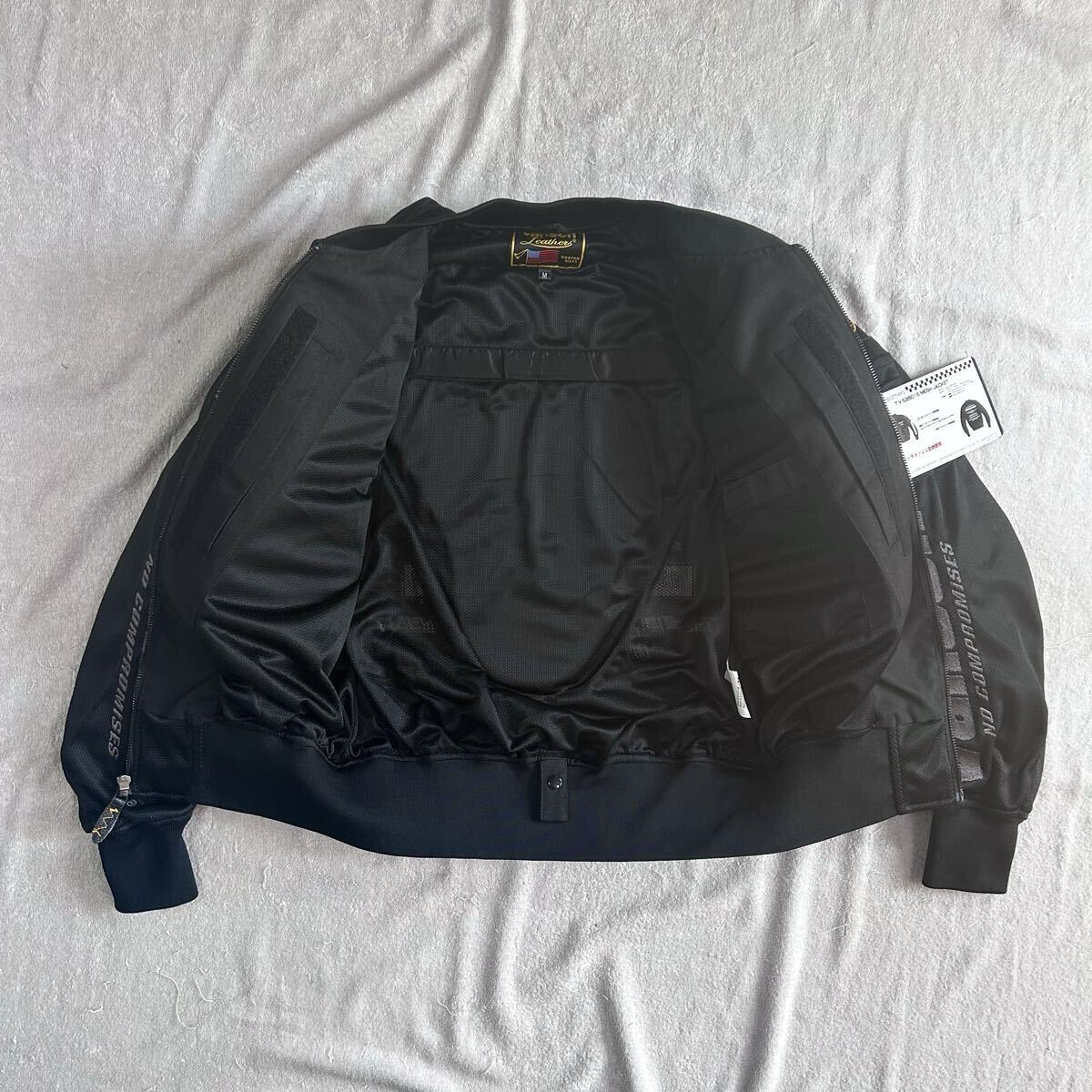 ★サイズ限定特価 VANSON TVS2501S BK/GM Mサイズ バンソン メッシュジャケット ストレッチ素材 MA-1タイプ 定価28490円 正規 A71030-2_画像5