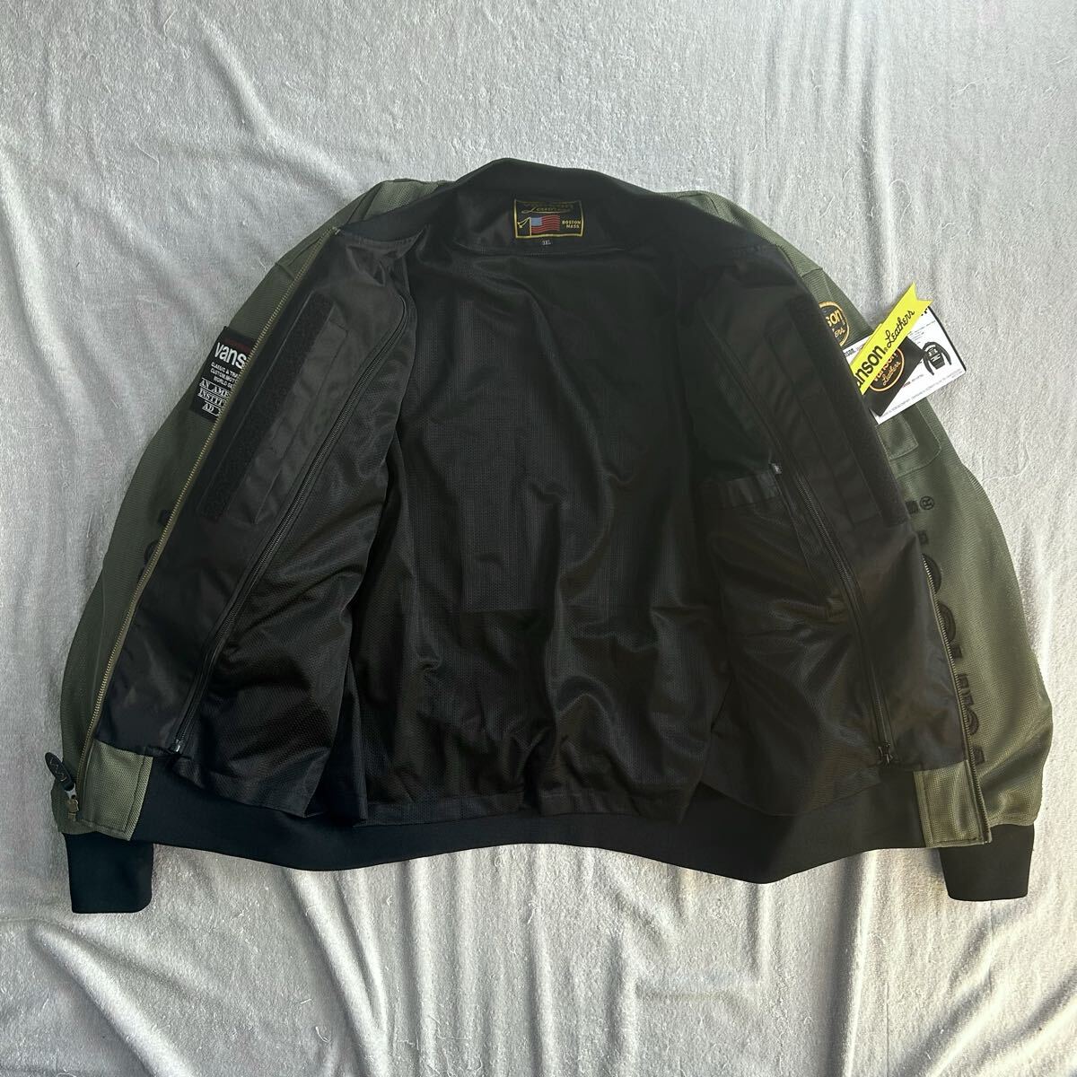 ★旧品番処分 VANSON VS24101S KH/BK 3XLサイズ バンソン MA-1 ジャケット 防風インナー付き 3シーズン対応 定価34980円 A71030-9_画像5