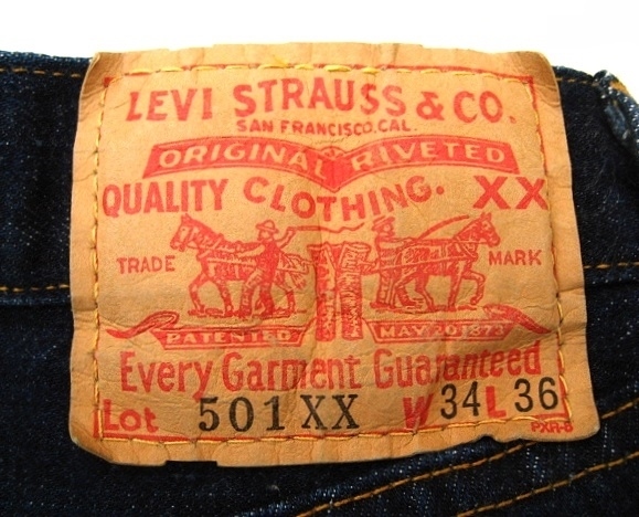 バレンシア工場製 501XX 復刻 '55型 w34 (84x75位) 米国製 555 濃紺 USA リーバイス LEVI’S 2001年7月製_画像1