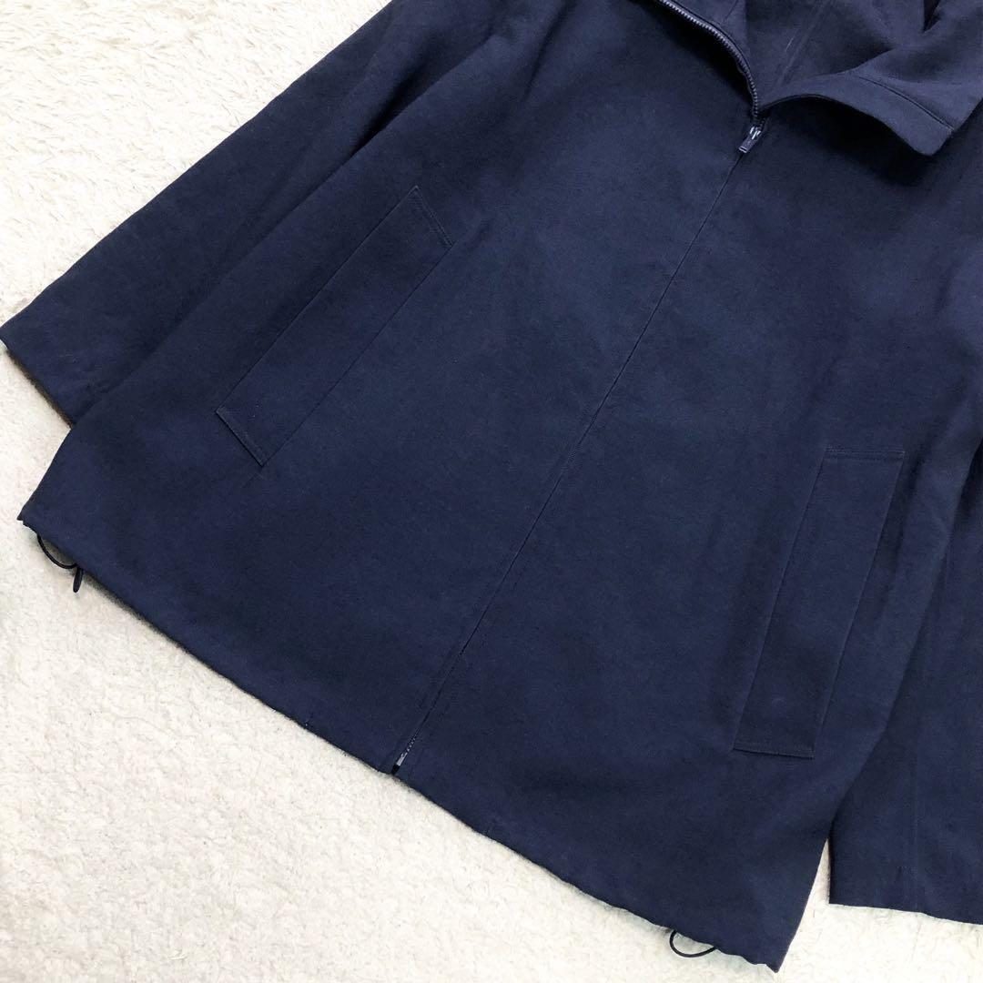 美品/希少2XLサイズ●白タグ マッキントッシュ MACKINTOSH LONDON フーデッドコート 44サイズ 2way フード取外可 メンズ ネイビー ジップ_画像6