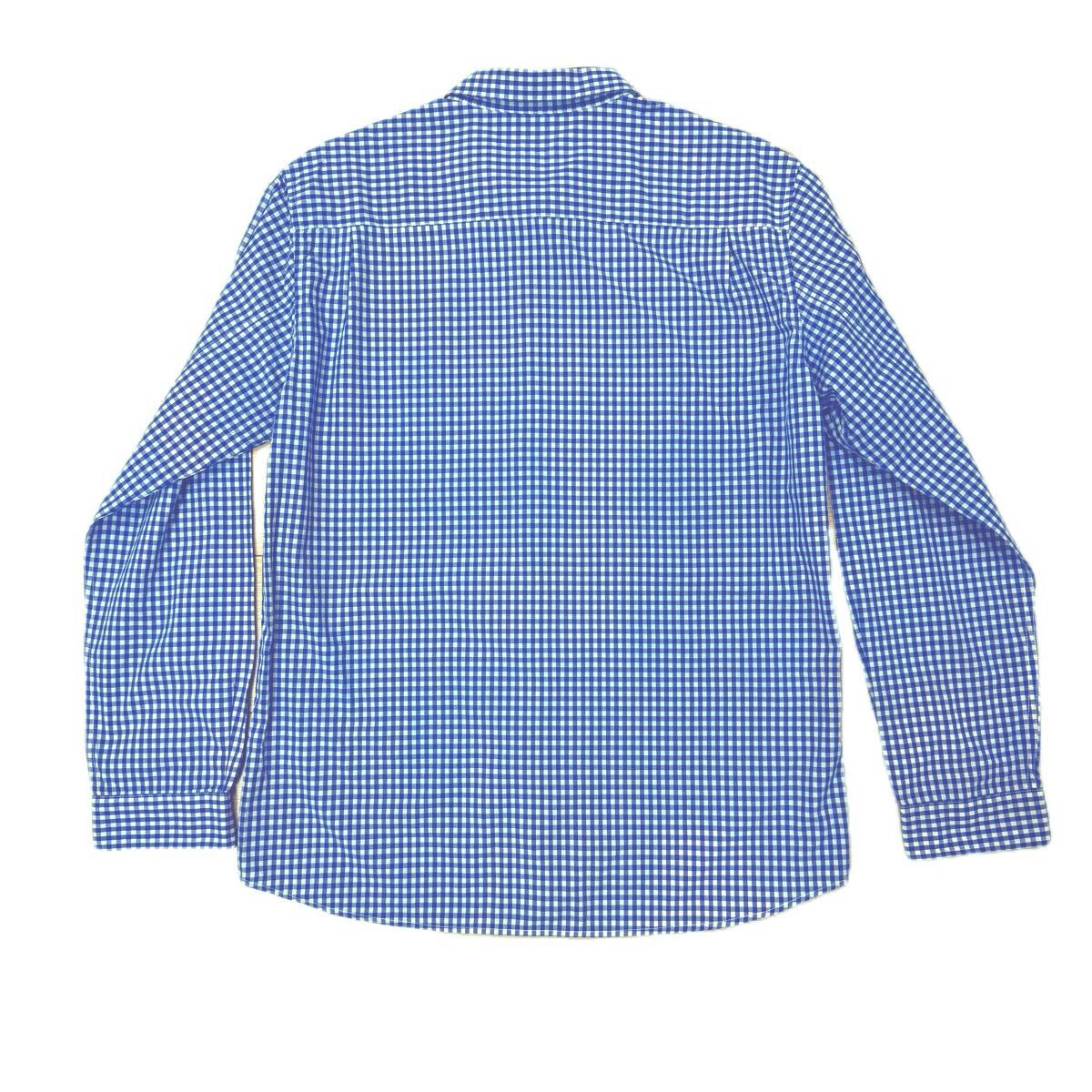 R.NEWBOLD ギンガムチェック 長袖 シャツ ブルー コットン 100 メンズ XL アールニューボールド ポールスミス 姉妹ブランド 青 綿 _画像2
