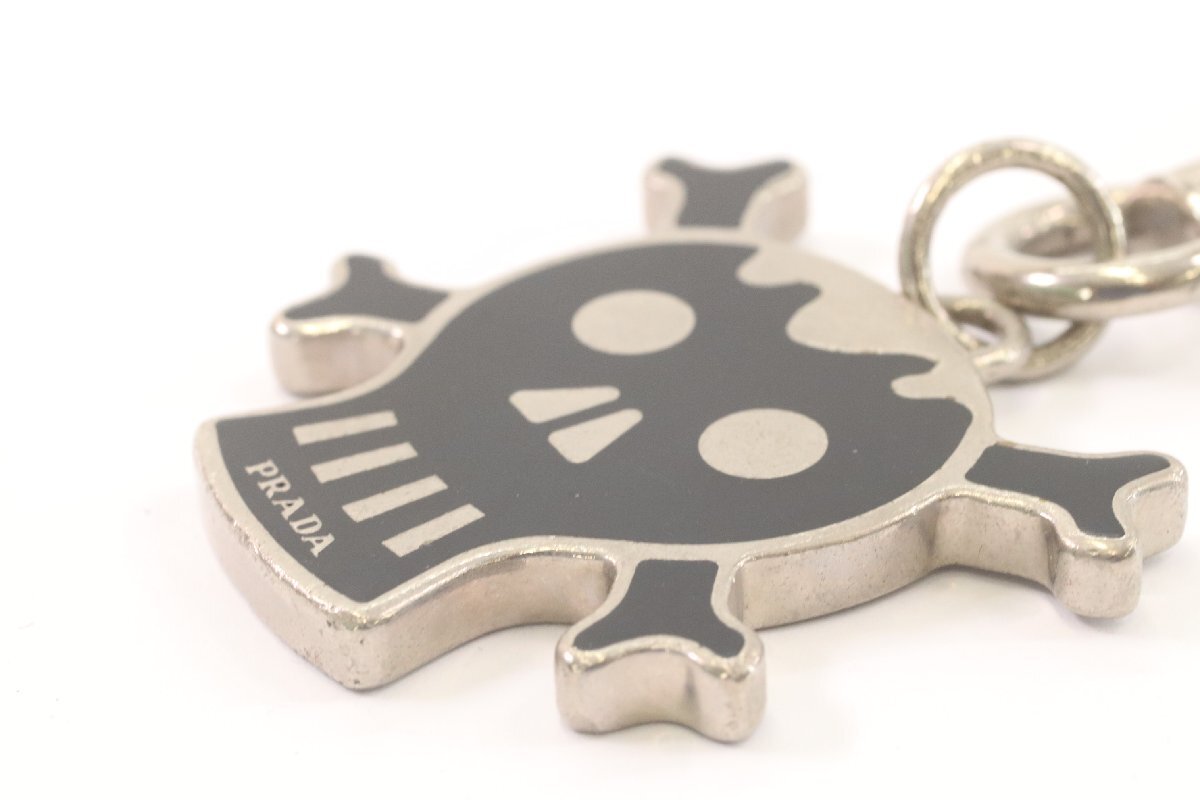 PRADA プラダ スカル キーホルダー チャーム シルバーカラー メンズ レディース ファッション小物 ヴィンテージ 3128-K_画像3