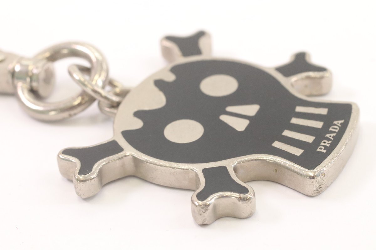 PRADA プラダ スカル キーホルダー チャーム シルバーカラー メンズ レディース ファッション小物 ヴィンテージ 3128-K_画像4