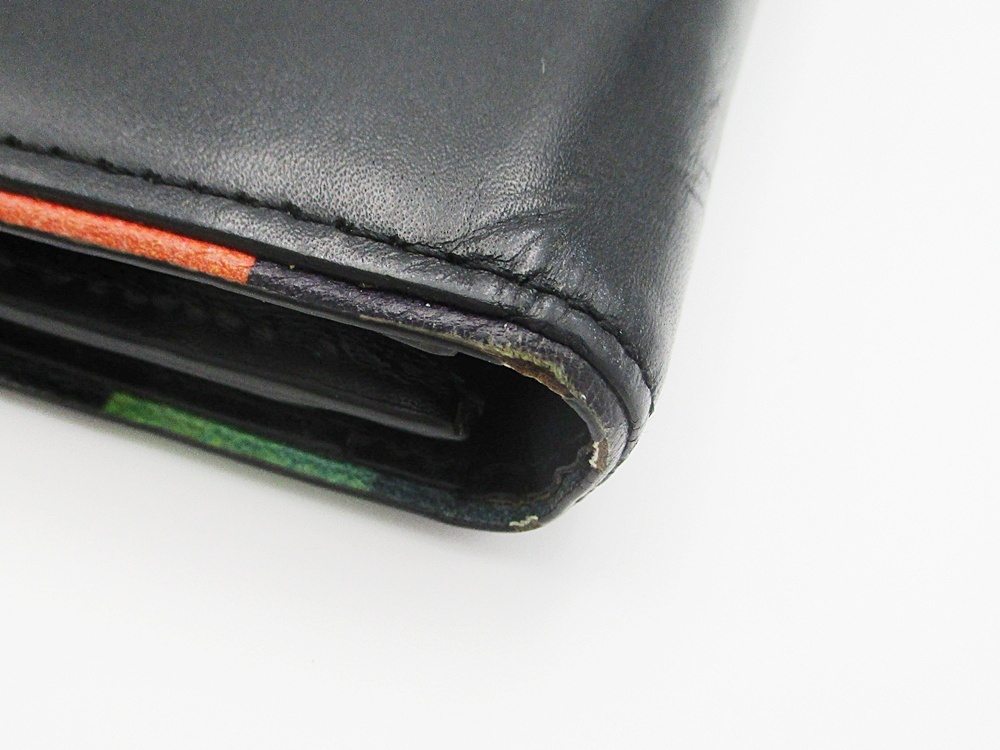 B25-2357 Paul Smith ポールスミス 二つ折り長財布 ロングウォレット ブラック メンズ ブランド 中古_画像5