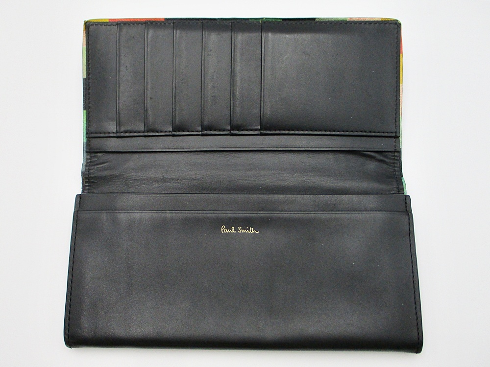 B25-2357 Paul Smith ポールスミス 二つ折り長財布 ロングウォレット ブラック メンズ ブランド 中古_画像6