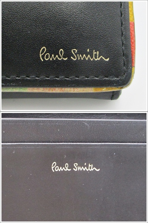 B25-2357 Paul Smith ポールスミス 二つ折り長財布 ロングウォレット ブラック メンズ ブランド 中古_画像7