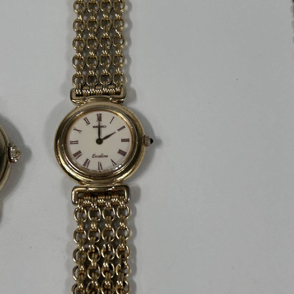M610 SEIKO セイコー 腕時計 ネックレス 革ベルト SS GP ゴールドカラー アナログ 手巻き クォーツ 6点 おまとめ 不動品_画像4