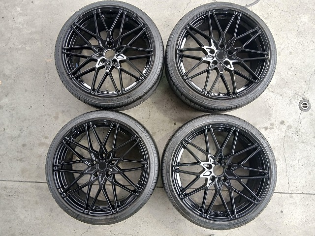 GSP アルミホイール 19インチ 8.5J ET45 5穴 PCD112 BMW アウディ ベンツ等 展示品 タイヤ付 4本セット Y0699_画像1