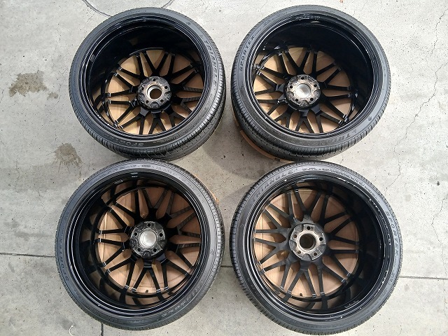 GSP アルミホイール 19インチ 8.5J ET45 5穴 PCD112 BMW アウディ ベンツ等 展示品 タイヤ付 4本セット Y0699_画像7