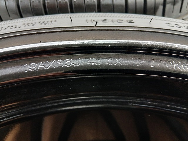 GSP アルミホイール 19インチ 8.5J ET45 5穴 PCD112 BMW アウディ ベンツ等 展示品 タイヤ付 4本セット Y0699_画像8
