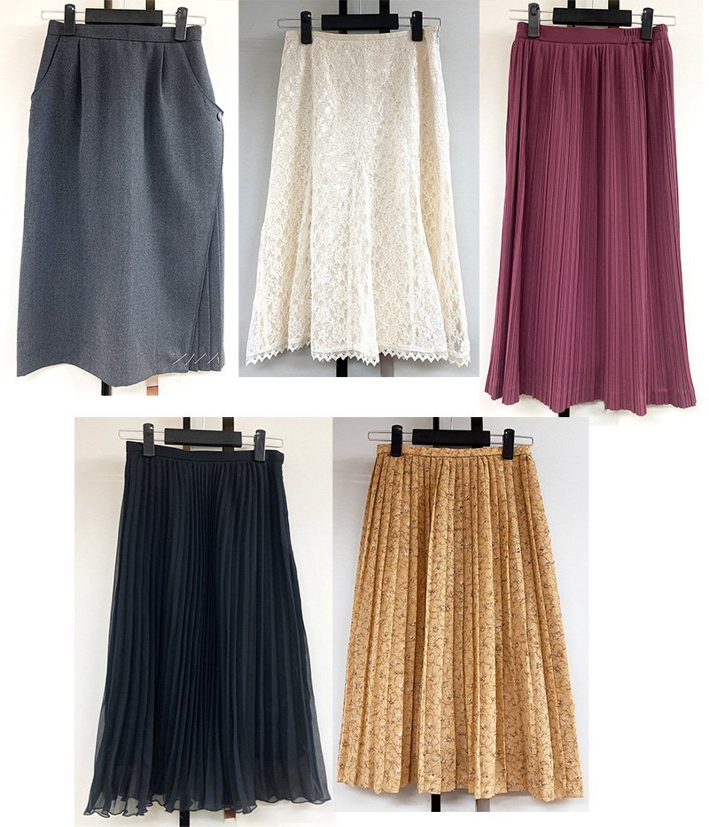 まとめ売り ひざ丈 スカート 5点 CECILENE セシレーヌ 22OCTOBRE るんびに ESPIE M相当 古着 レディース プリーツスカート タイト (R1)_画像1