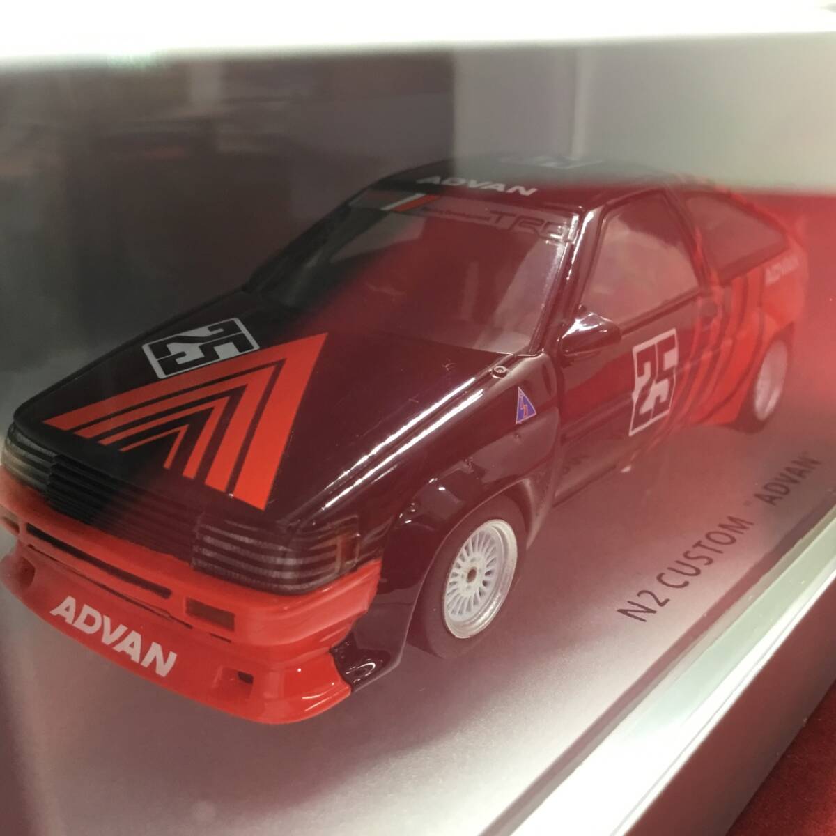 ENIF 1/43 ミニカー トヨタ カローラ レビン N2仕様 1986 カスタム ADVAN #25 ENIF0039 未開封品 _画像6
