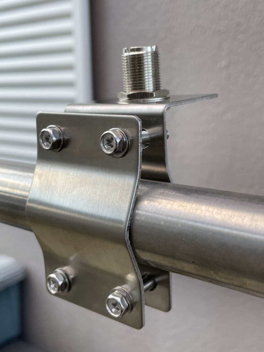 ステンレス製 アンテナ基台 寸切Mコネクタ付_画像1