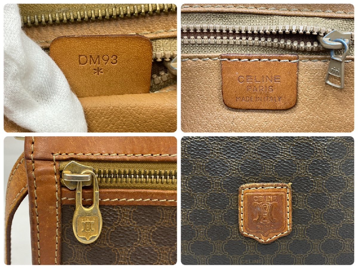 ◇◇CELINE セリーヌ マカダム柄 セカンドバッグ クラッチバッグ DM93 PVC×レザー ブラウン系 ゴールド金具◇◇_画像9