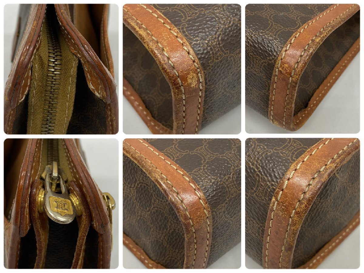 ◇◇CELINE セリーヌ マカダム柄 セカンドバッグ クラッチバッグ DM93 PVC×レザー ブラウン系 ゴールド金具◇◇_画像7