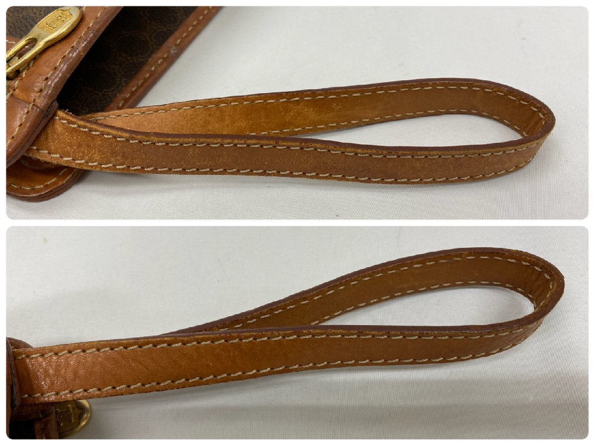 ◇◇CELINE セリーヌ マカダム柄 セカンドバッグ クラッチバッグ DM93 PVC×レザー ブラウン系 ゴールド金具◇◇_画像8