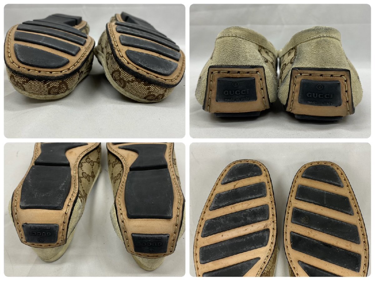 ◇◇ GUCCI グッチ GGキャンバス ドライビングシューズ 靴 サイズ38 24~24.5㎝ ベージュ系 箱・保存袋付き ◇◇S7797_画像7