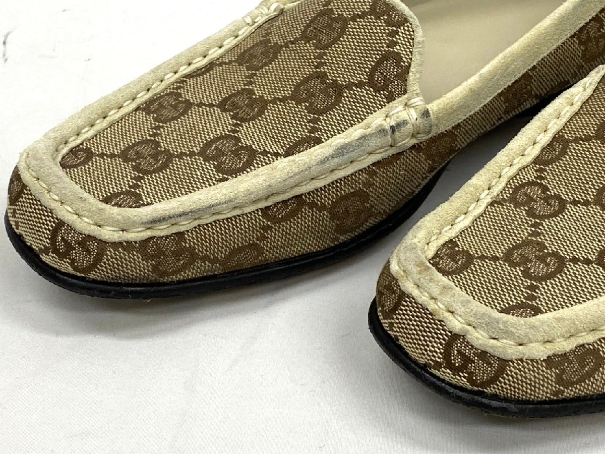 ◇◇ GUCCI グッチ GGキャンバス ドライビングシューズ 靴 サイズ38 24~24.5㎝ ベージュ系 箱・保存袋付き ◇◇S7797_画像4