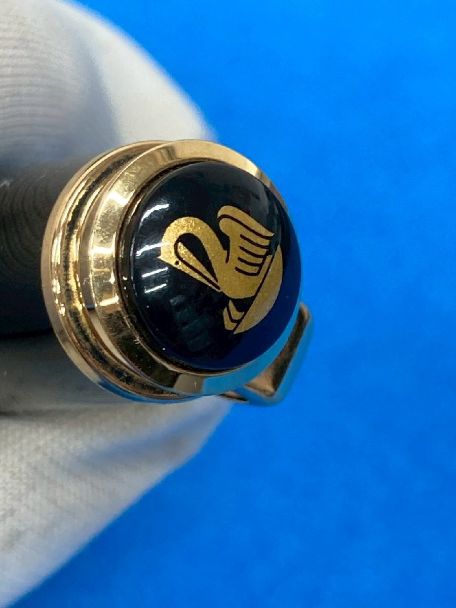 ◎PELIKAN ペリカン SOUVERAN スーベレーン GERMANY/ドイツ製 万年筆 グリーンストライプ ヴィンテージ 14C 刻印585 インクあり ③◎_画像9