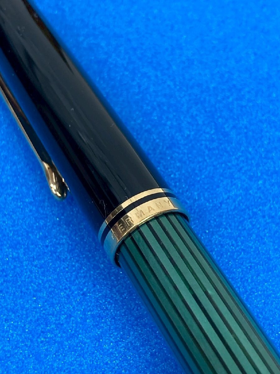 ◎PELIKAN ペリカン SOUVERAN スーベレーン GERMANY/ドイツ製 万年筆 グリーンストライプ ヴィンテージ 14C 刻印585 インクあり ③◎_画像7