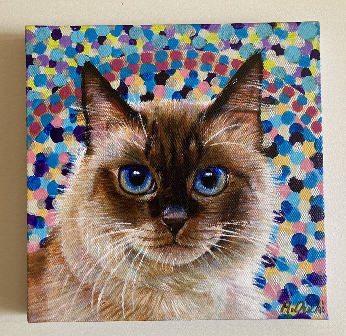 猫の絵 猫のイラスト アクリル画 真作 841_画像1