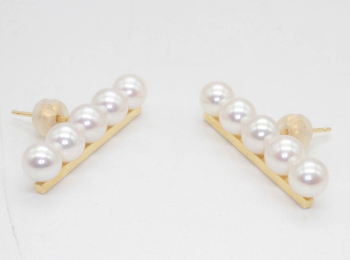 ◆◇【美品】TASAKI タサキ バランス プラス ピアス 750/K18YG◇◆_画像4