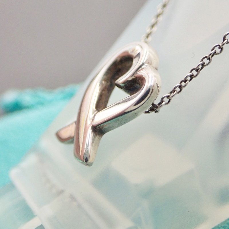 ティファニー ラビングハート ネックレス パロマ・ピカソ シルバー SV925 シルバー 3.0g 41cm 内袋付属 TIFFANY&Co._画像6