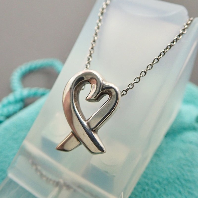 ティファニー ラビングハート ネックレス パロマ・ピカソ シルバー SV925 シルバー 3.0g 41cm 内袋付属 TIFFANY&Co._画像2