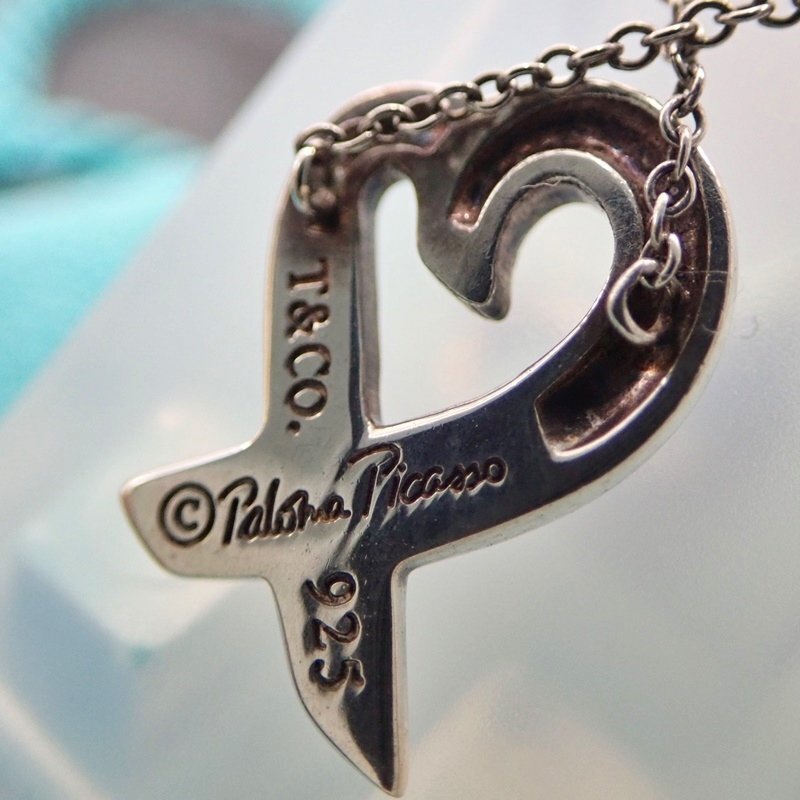 ティファニー ラビングハート ネックレス パロマ・ピカソ シルバー SV925 シルバー 3.0g 41cm 内袋付属 TIFFANY&Co._画像5