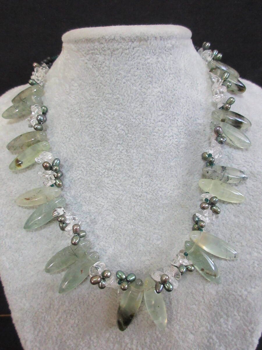 *100円~【天然石】パワーストーン 緑石 クリソプレーズ/マラカイト/アベンチュリン/ヒスイ/他 アクセサリー色々 大量 21点セット*M-86_画像10