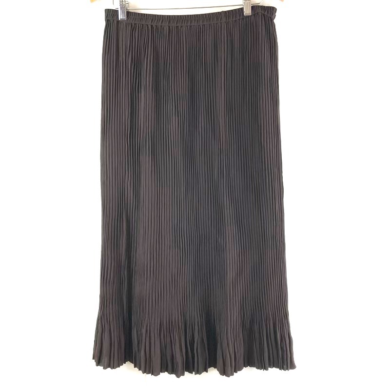 レリアン Leilian スカート プリーツスカート ロング丈 日本製 裏地付き ブラウン 17+サイズ 951823_画像2