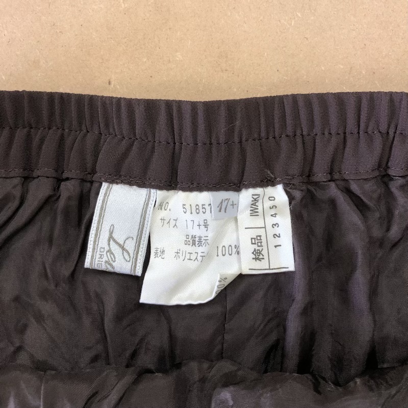 レリアン Leilian スカート プリーツスカート ロング丈 日本製 裏地付き ブラウン 17+サイズ 951823_画像3