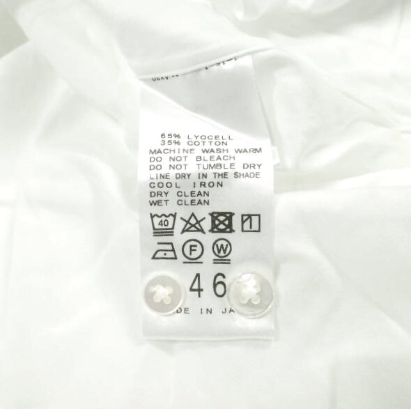 新品 EDIFICE エディフィス 日本製 LA BOUCLE LY/C フィブリルオープンカラーシャツ 46 WHITE ラブークル 長袖 スキッパー プルオーバー_画像8