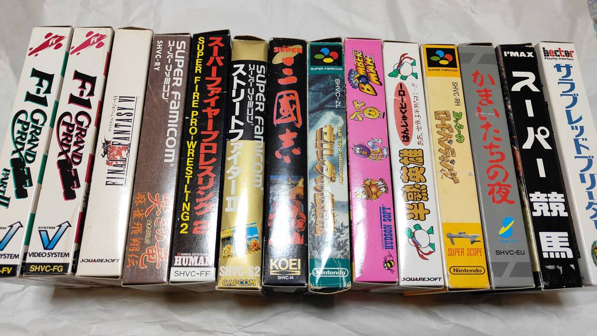SFC ゼルダの伝説 神々のトライフォース スーパー三國志など 箱説付13本＋おまけ1本ジャンクセット スーパーファミコン_画像1