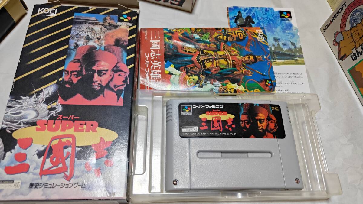 SFC ゼルダの伝説 神々のトライフォース スーパー三國志など 箱説付13本＋おまけ1本ジャンクセット スーパーファミコン_画像3