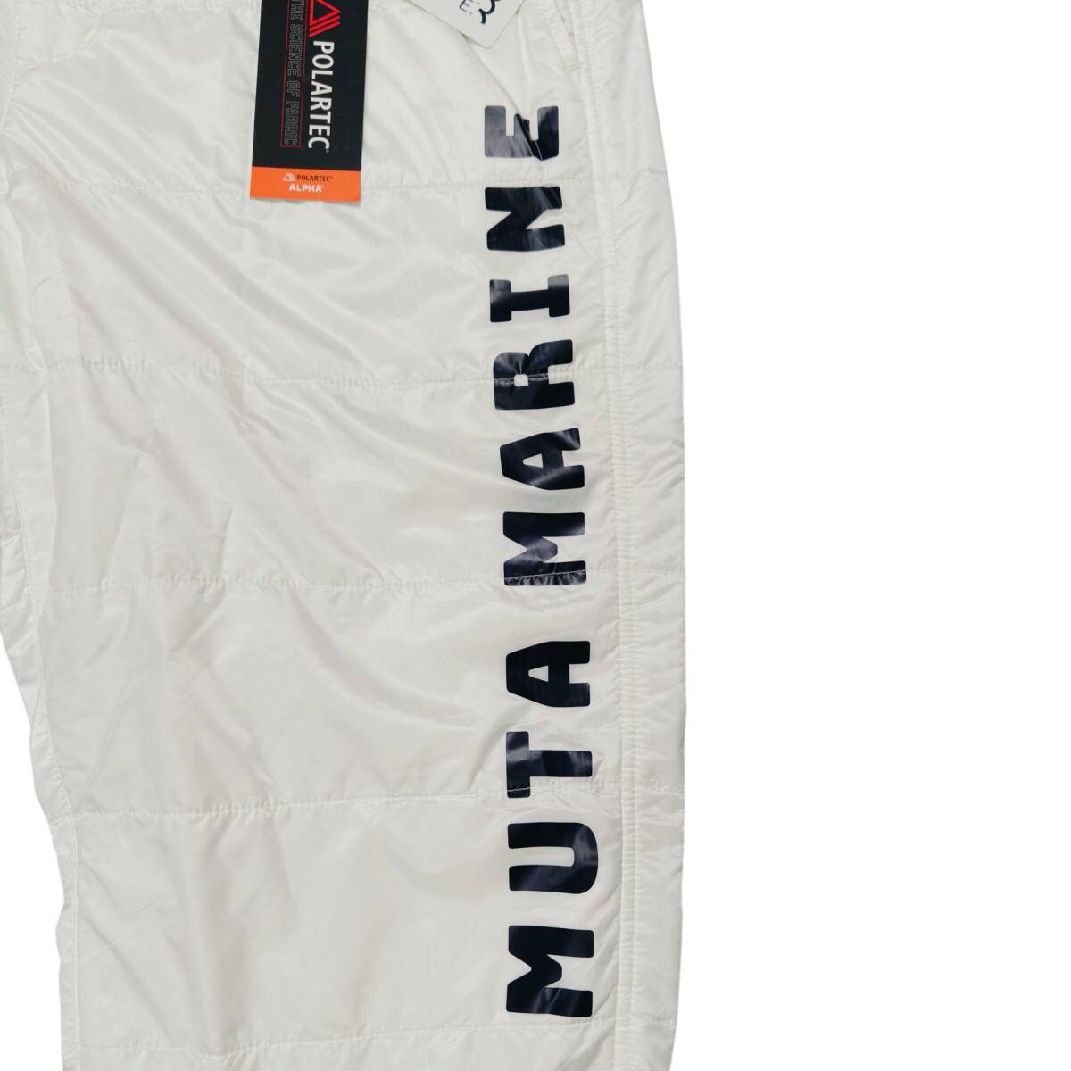 【未使用タグ付】MUTA MARINE ポーラテック パディングパンツ 5 (M相当) ホワイト POLARTEC 中綿 裾リブ 定価36,300円 メンズ マリン系_画像4