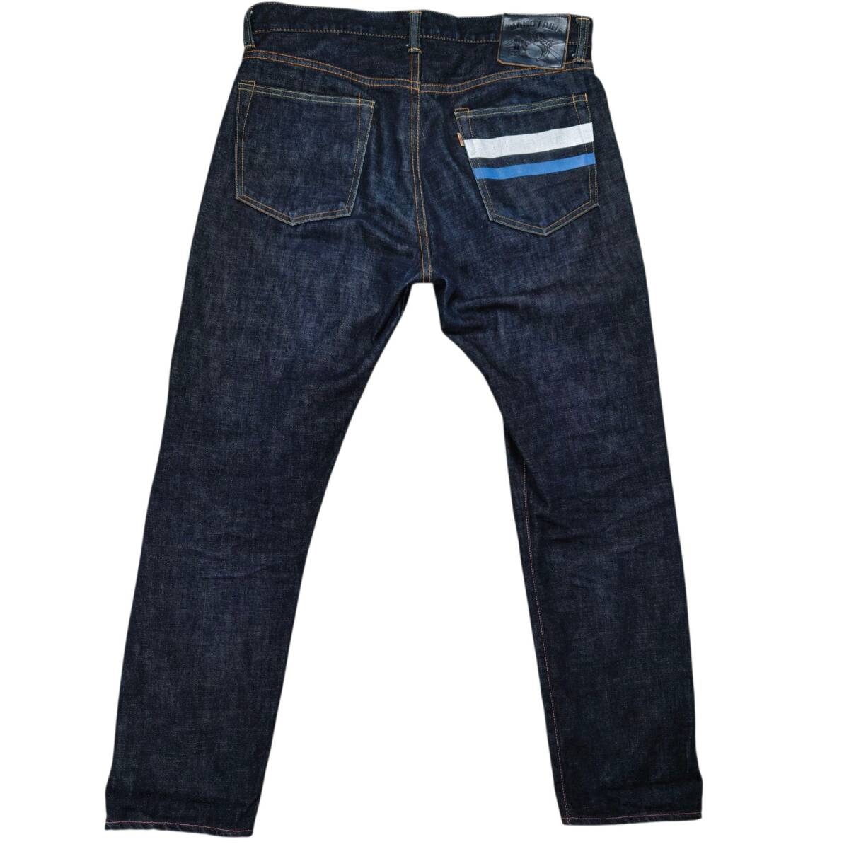 美品 桃太郎ジーンズ W36 インディゴ 特濃 セルビッチ 赤耳 チェーンステッチ デニムパンツ 味野本店限定? AJ0105SP_画像1