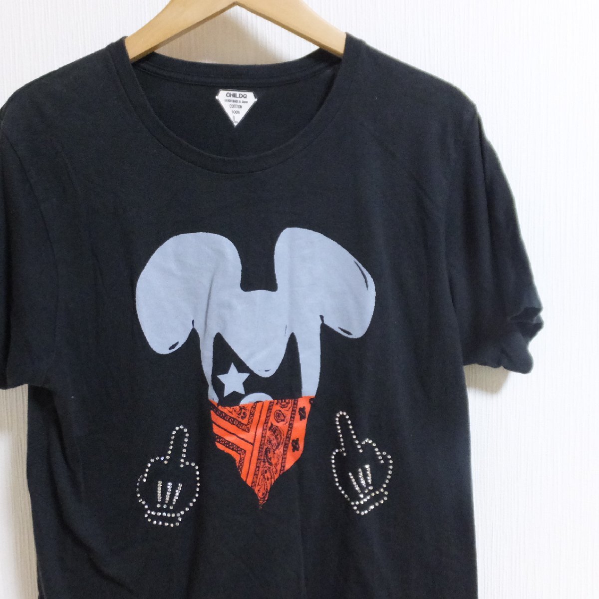 ◆170 CHIL DQ ブラック Tシャツ 半袖 L 【メ便】_画像2
