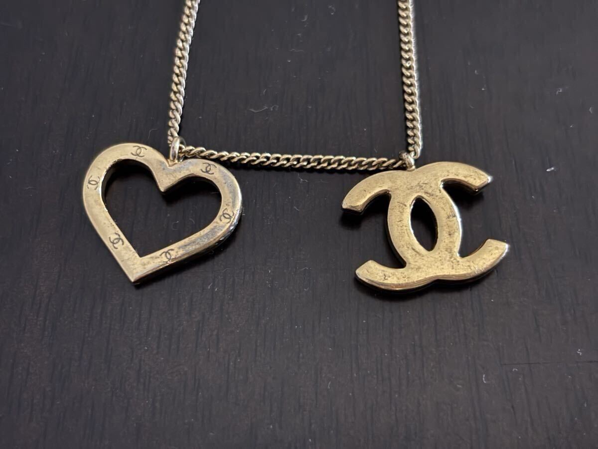 CHANEL シャネル ココマーク ハート ネックレス ヴィンテージ ゴールド_画像1