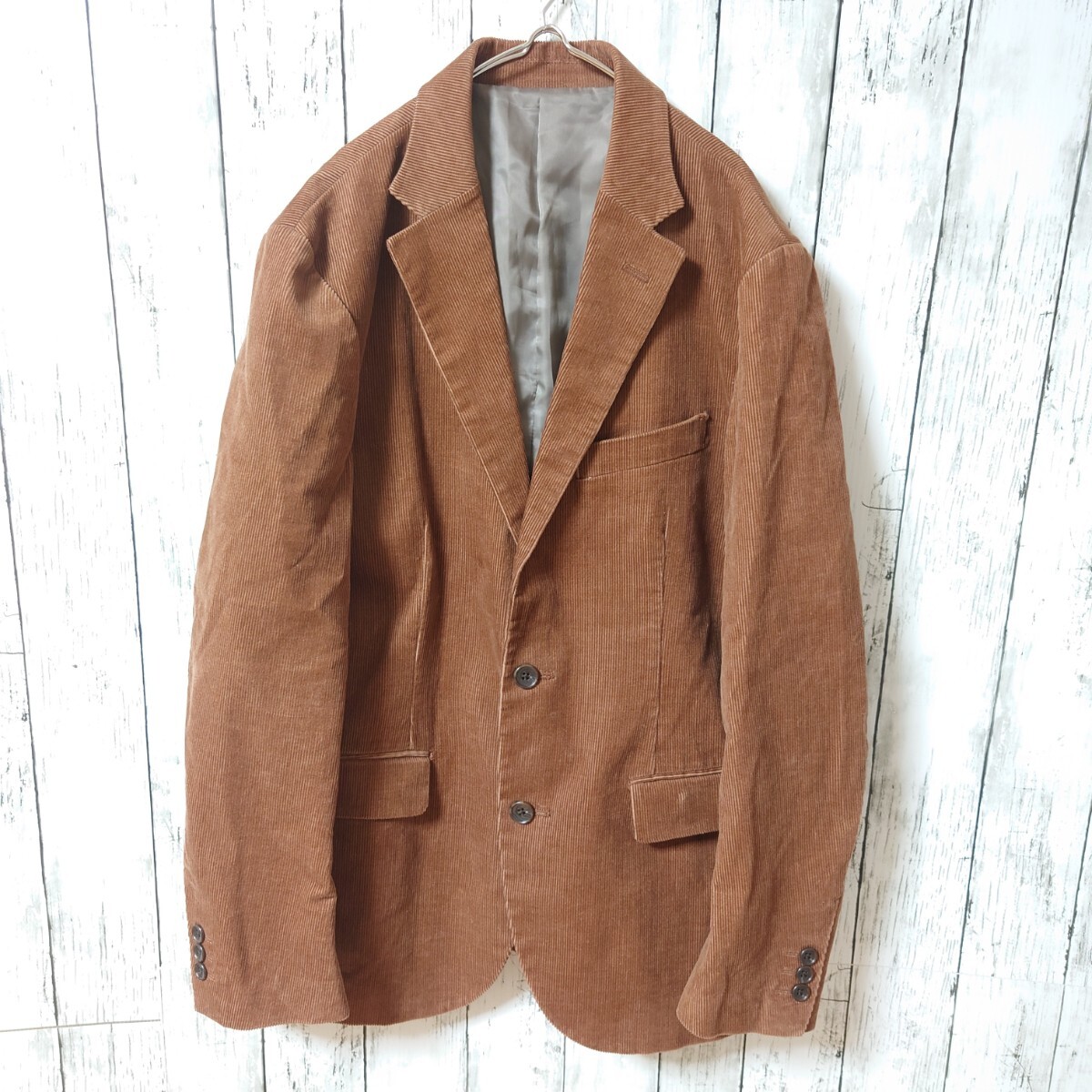 コムサイズム コーデュロイ テーラードジャケット ブラウン Lサイズ ファイブフォックス メンズ シングル 2ボタン センターベント _画像1