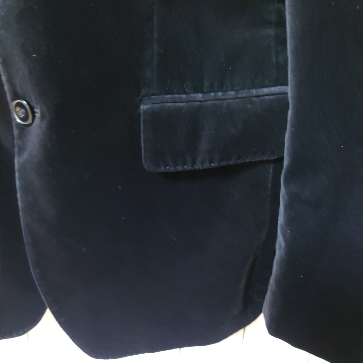 タケオキクチ テーラードジャケット ベロア ブラック 黒 シングル 2ボタン 3 Lサイズ メンズ スーツ JKT 総裏 センターベント_画像5