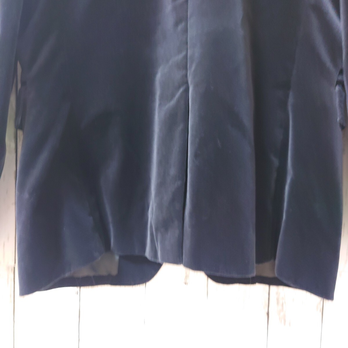 タケオキクチ テーラードジャケット ベロア ブラック 黒 シングル 2ボタン 3 Lサイズ メンズ スーツ JKT 総裏 センターベント_画像7