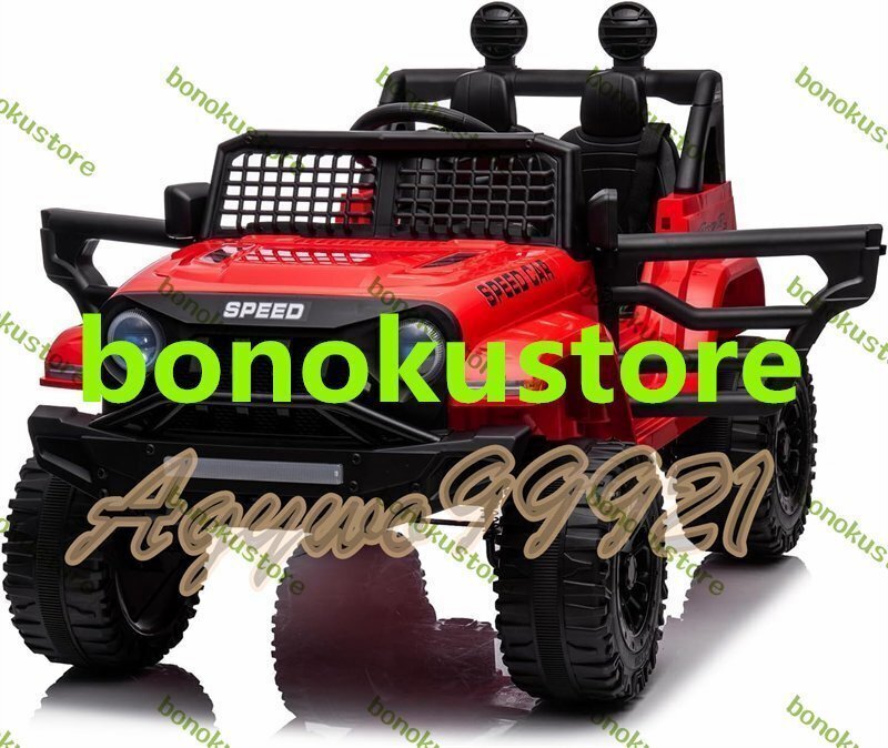12V バッテリー駆動(dòng) 子供用 リモコン付き乗用車 ボタンスタート スイングボタン MP3 電動(dòng)車 電動(dòng)トラック 車 3歳以上 黒+赤