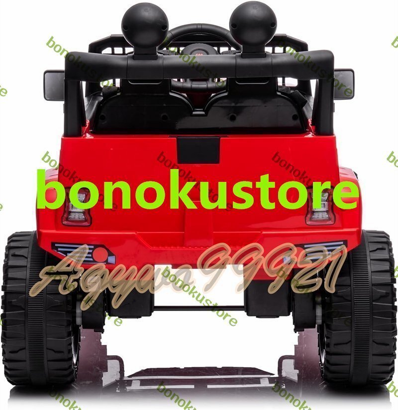 12V バッテリー駆動(dòng) 子供用 リモコン付き乗用車 ボタンスタート スイングボタン MP3 電動(dòng)車 電動(dòng)トラック 車 3歳以上 黒+赤