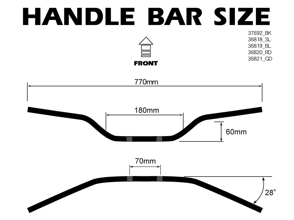 アルミハンドルバー ブレスバー付 高さ 60mm 黒 ブラック/ 新品 XJR400R XJR1200 XJR1300 RZ250R RZ350R TW250 セロー トリッカー WR250_画像6