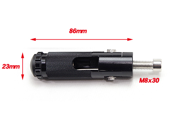 【郵送無料】汎用 バイク バックステップ CNC 可倒式ステップバー M8 ブラック 黒色 / ホンダ ヤマハ スズキ カワサキ 他_画像2