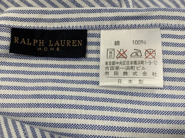 RALPH LAUREN/ラルフローレン エプロン 日本製 綿100% ホワイト/ライトブルー_画像4