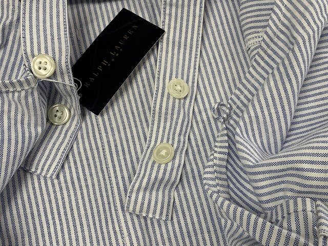 RALPH LAUREN/ラルフローレン エプロン 日本製 綿100% ホワイト/ライトブルー_画像6