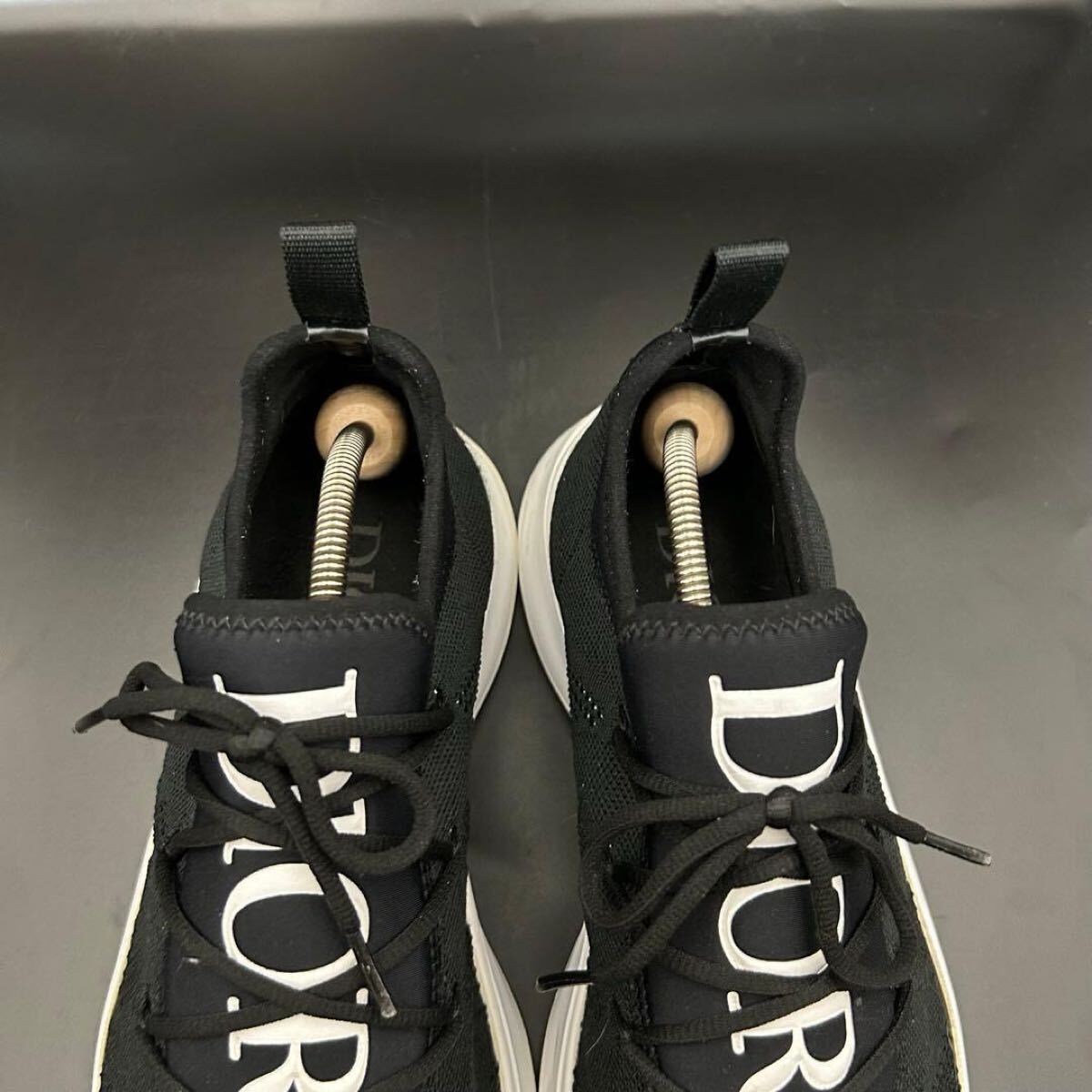 1円【美品】Dior ディオール ネオプレン テクニカルメッシュ スニーカー ローカット B25 ロゴ メンズ メッシュ ブラック 黒 サイズ27cm相当_画像6